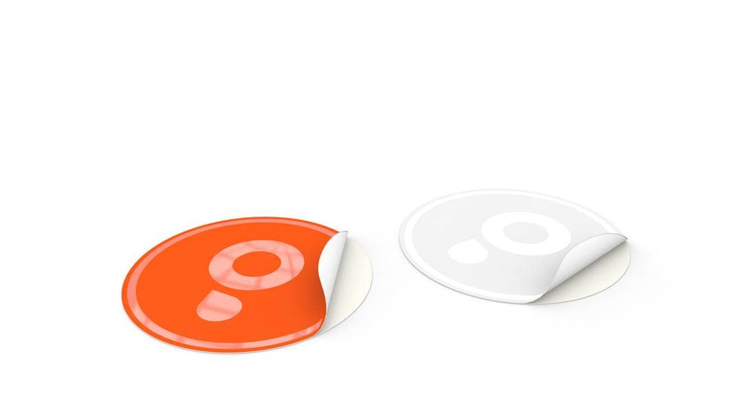 Autocollants avec vernis sélectif