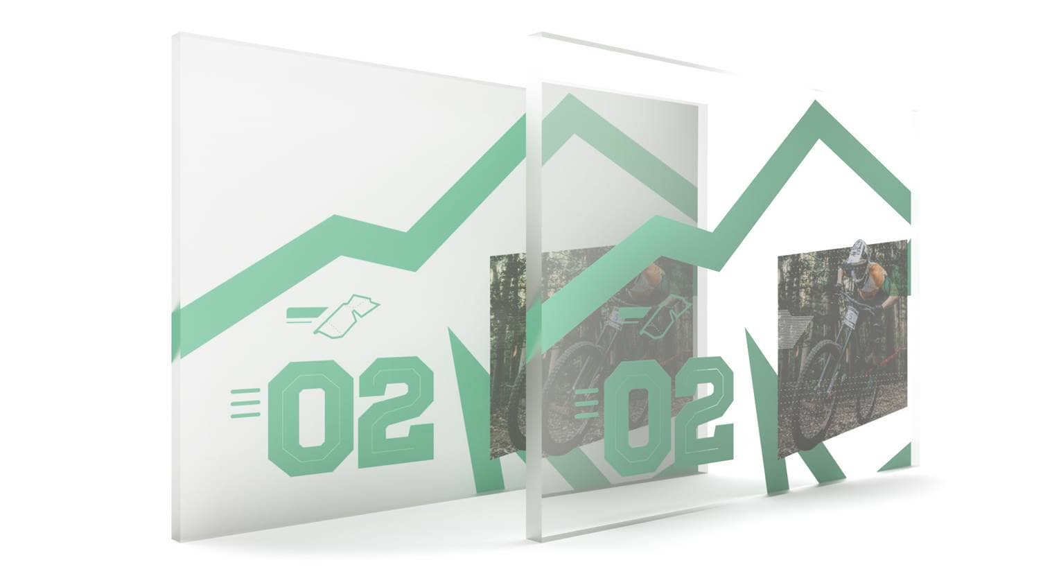 acrylique transparent et impression fond blanc